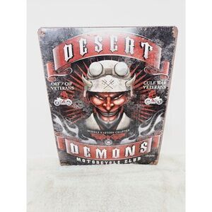 Desert Demons Gulf War Veterans Man Cave Military Metal Sign 12‎ X 15 Motorcyle